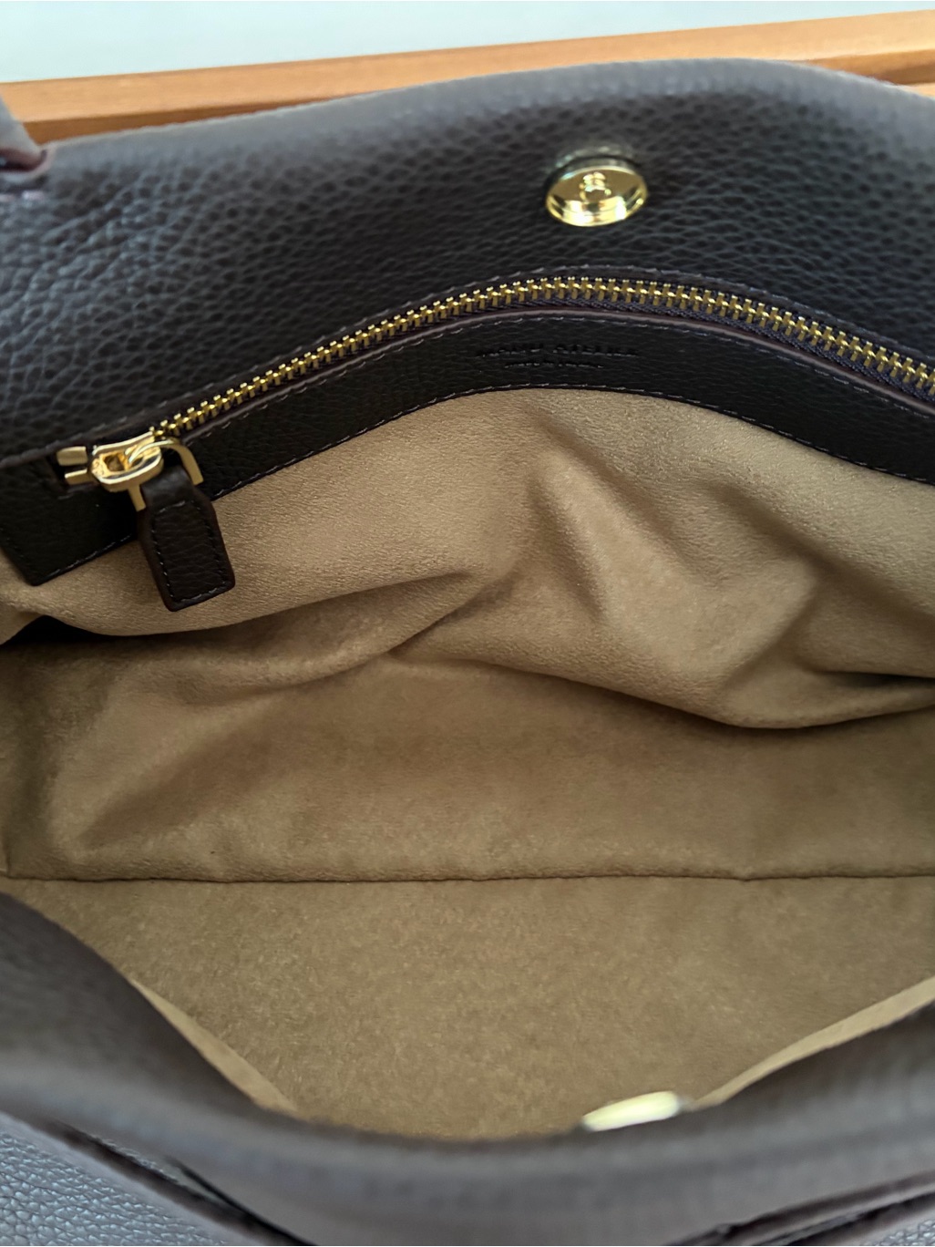 Manu Atelier Le Cambon East West Bag In Dark Brown Pebbled Leather. — image 7 of 8